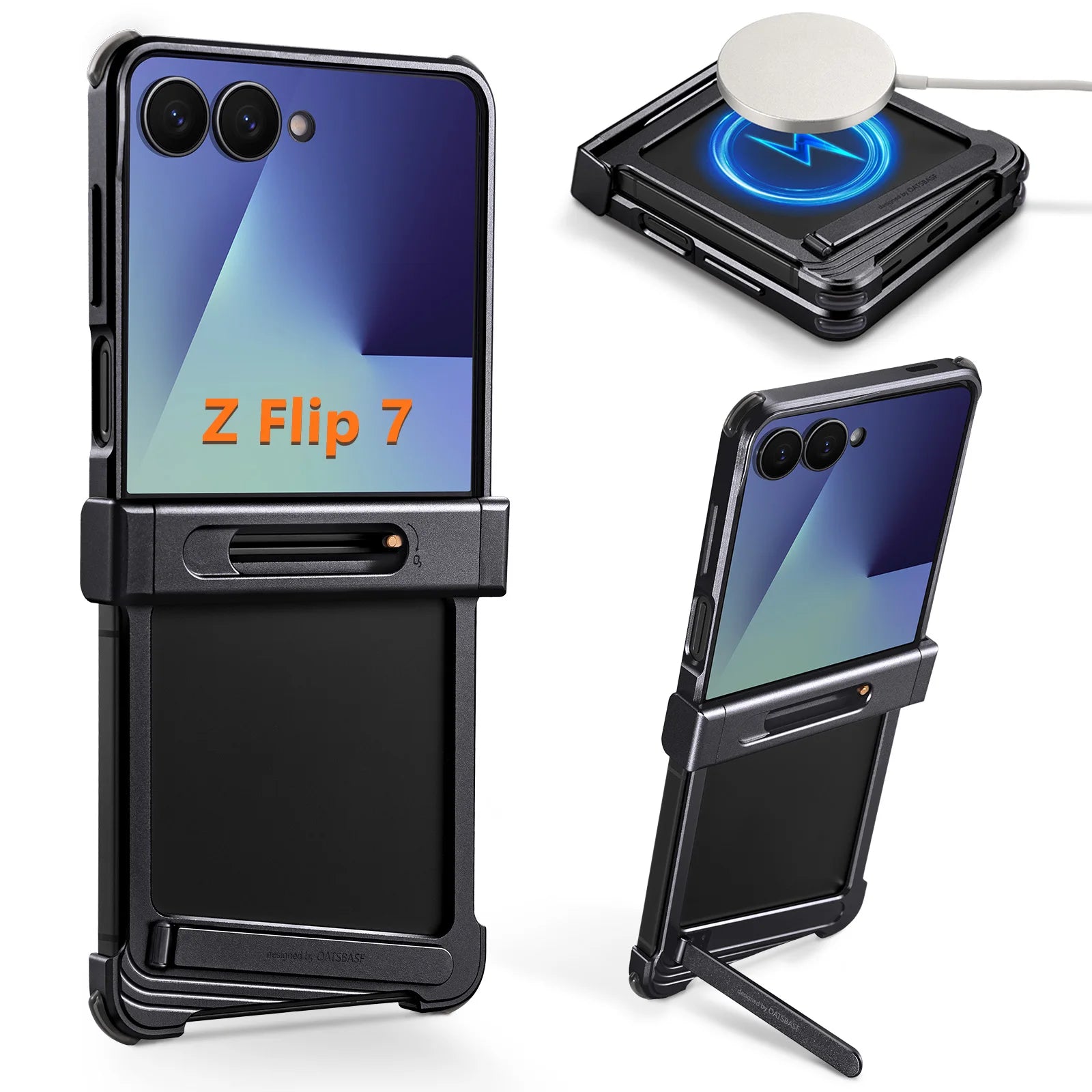 Metal Frameless Case with Stand for Galaxy Z Flip 7