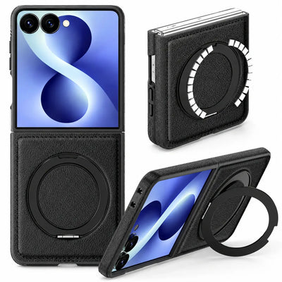 Leather Kickstand Case For Galaxy Z Flip 8