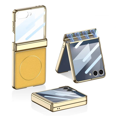 Luxury Magnetic Leather Case with Hinge protection
