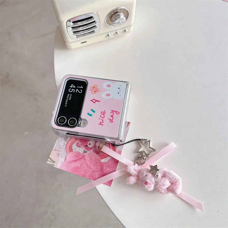 Love Heart Rabbit Mirror Case for Samsung Galaxy Z Flip 3/4/5