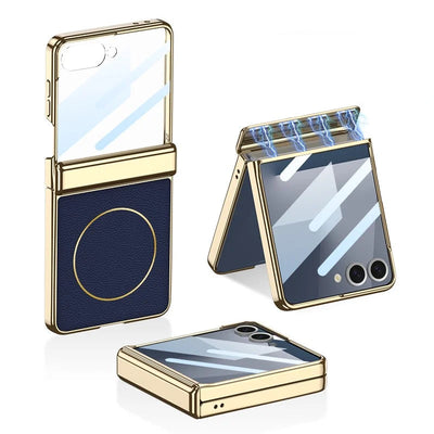 Luxury Magnetic Leather Case with Hinge protection