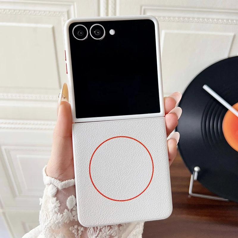 Premium Leather MagSafe Case for Samsung Galaxy Z Flip 7