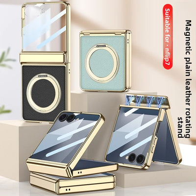 Magnetic Leather Rotating Stand Case