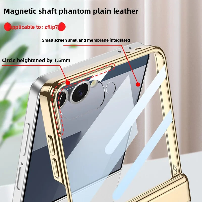 Luxury Magnetic Leather Case with Hinge protection
