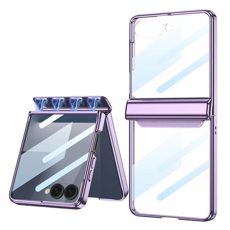 Magnetic Clear Case with Hinge Guard for Samsung Galaxy Z Flip 7