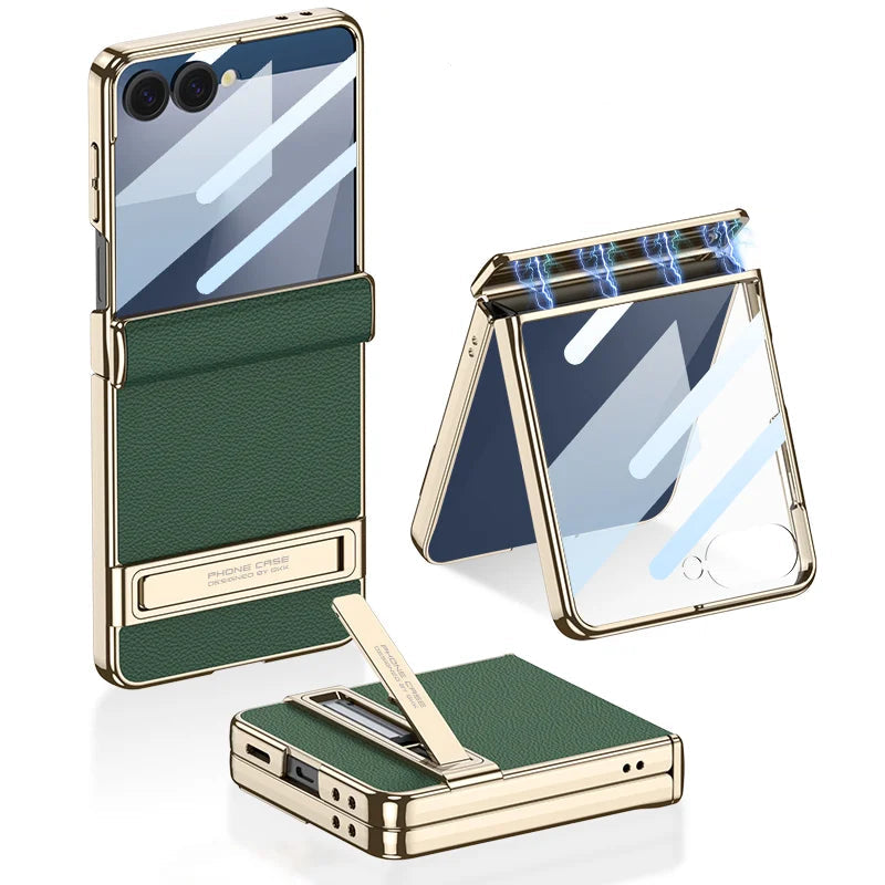 Leather Stand Case with Hinge Protection