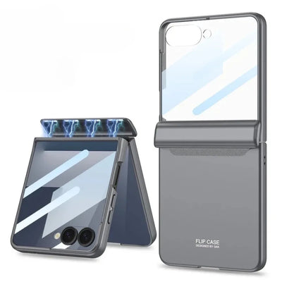 Magnetic Hinge Protection Case with Screen Protector