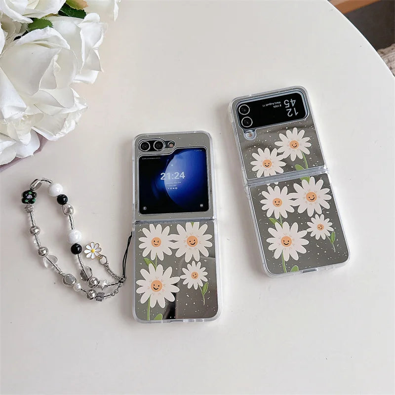 Cute Flower Mirror Case for Samsung Galaxy Z Flip