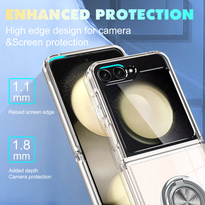 Shockproof Case With Magnetic Ring Stand For Samsung Galaxy Z Flip 6