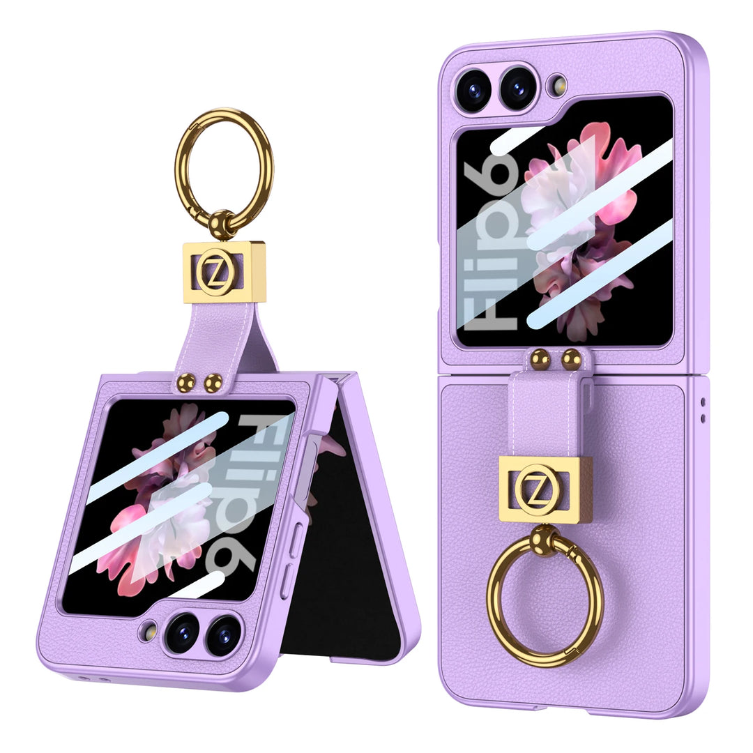 Leather Case with Ring Holder – The Z Flip Case Leather Case with Ring Holder – The Z Flip Case