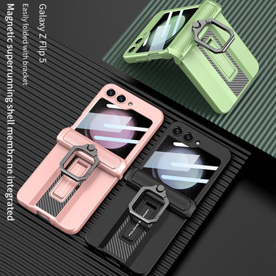 Armor Case with Ring Holder Magnetic Hinge Protective For Samsung Galaxy Z Flip 5