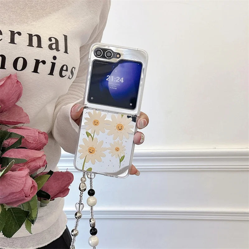 Cute Flower Mirror Case for Samsung Galaxy Z Flip