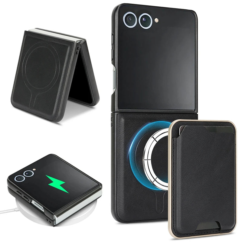 MagSafe Leather Wallet Case for Samsung Galaxy Z Flip 7