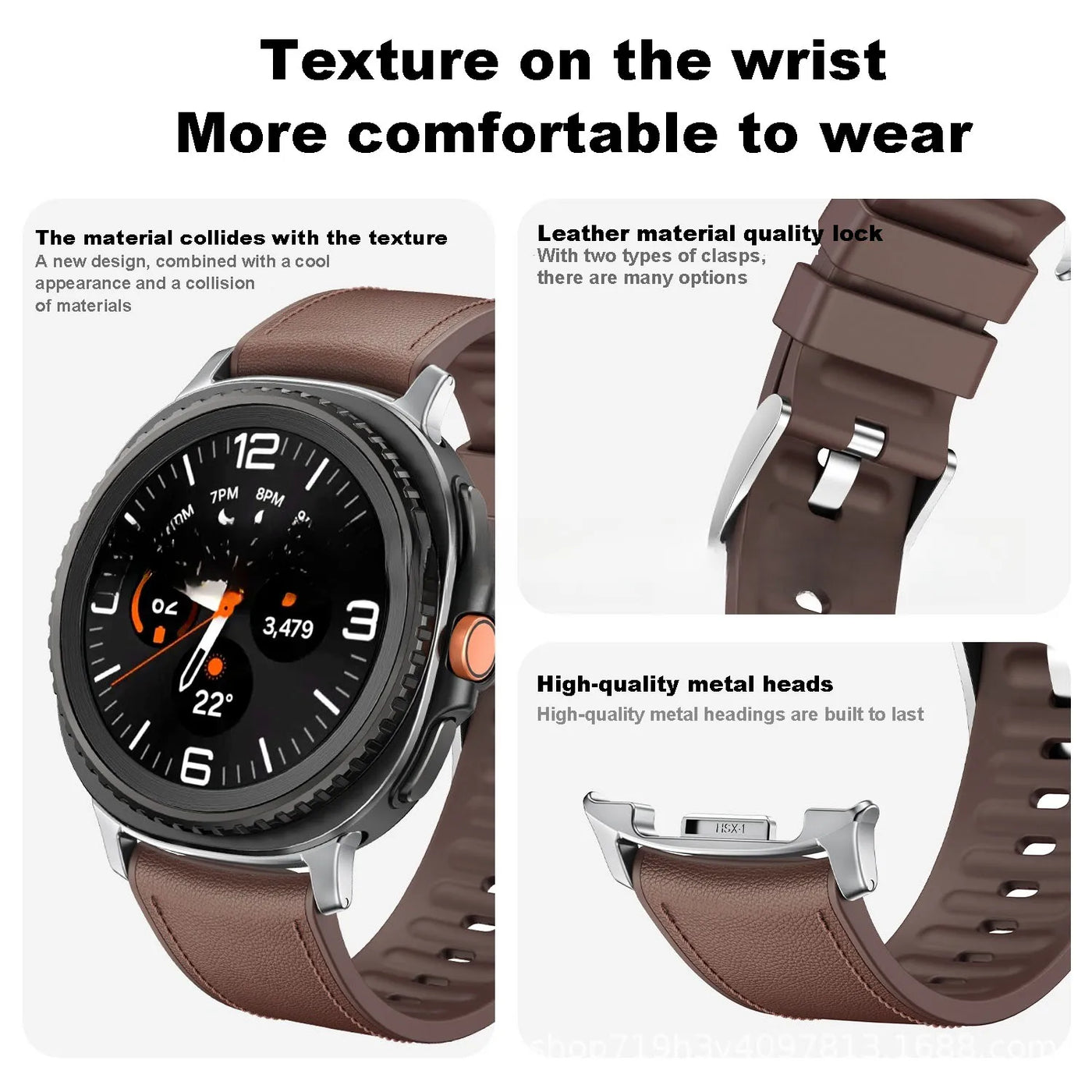 Leather Strap for Galaxy Watch 8 - The Z Flip Case