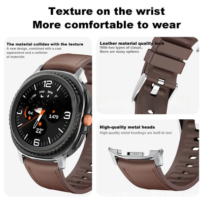 Leather Strap for Galaxy Watch 8 - The Z Flip Case