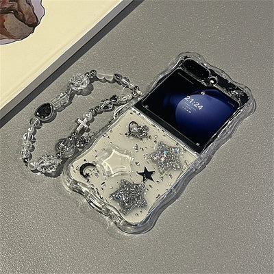 Glitter Star Clear Case for Z Flip