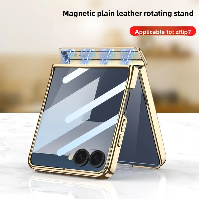 Magnetic Leather Rotating Stand Case