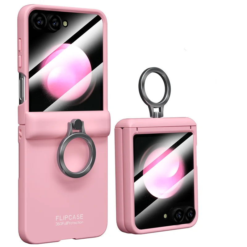 For Galaxy Z Flip 6 Shockproof Phone Case with Mirror Back & Screen Protector For Galaxy Z Flip 6 Shockproof Phone Case with Mirror Back & Screen Protector