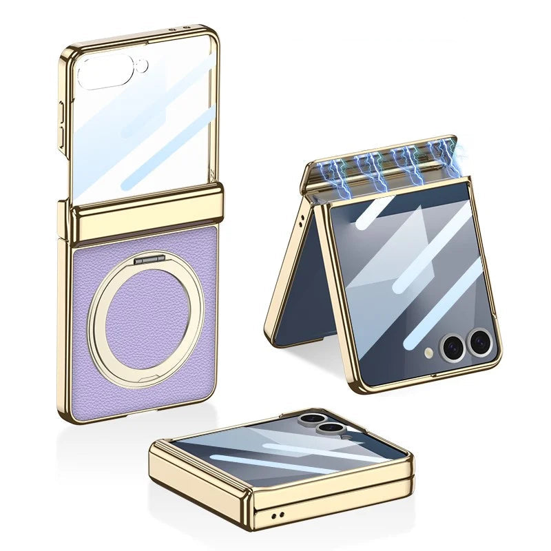 Magnetic Leather Rotating Stand Case
