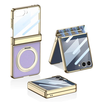 Magnetic Leather Rotating Stand Case
