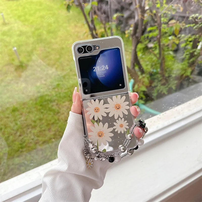 Cute Flower Mirror Case for Samsung Galaxy Z Flip