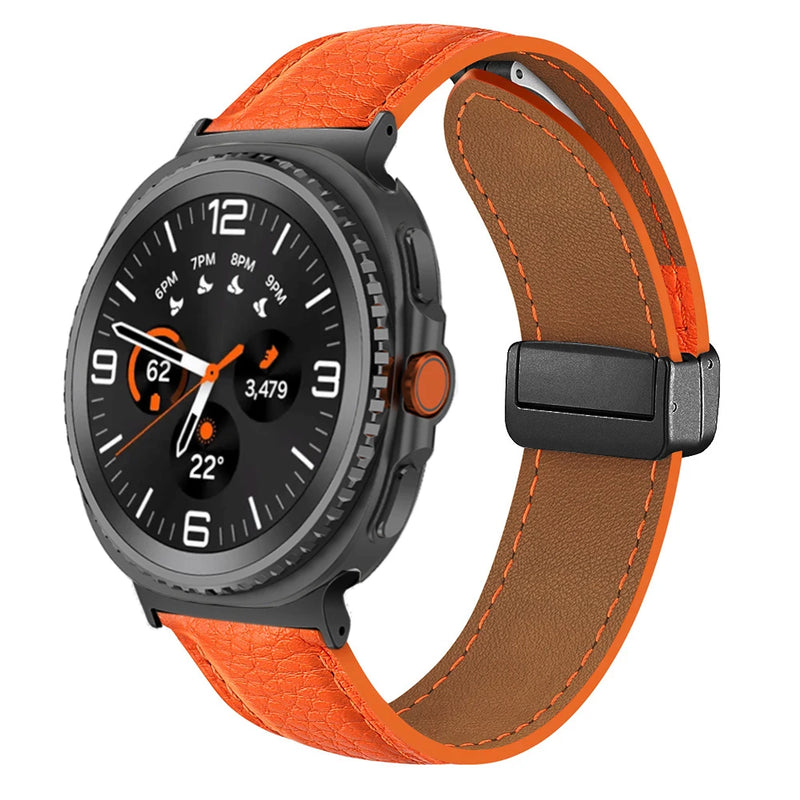 Leather Band for Galaxy Watch Ultra2 47mm and Galaxy Watch 8