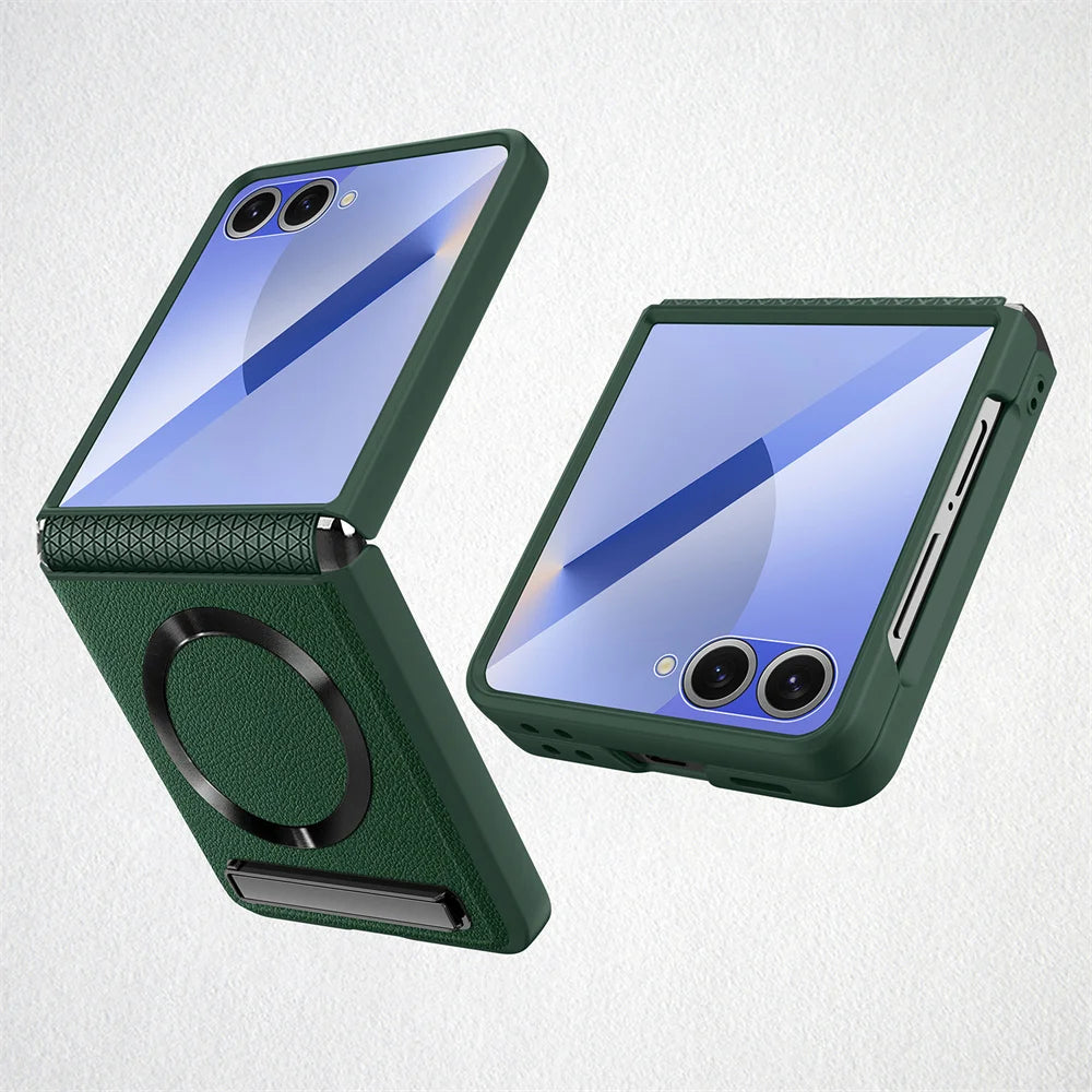 Leather Magnetic Stand Case - The Z Flip Case