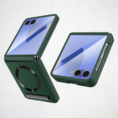 Leather Magnetic Stand Case - The Z Flip Case