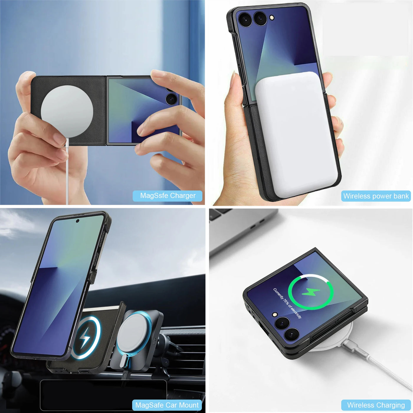 Magnetic Leather Case for Galaxy Z Flip - The Z Flip Case