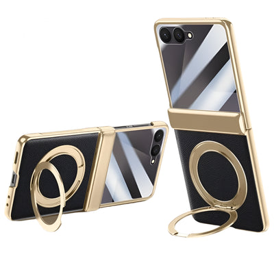 Magnetic Ring Stand Leather Case
