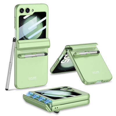 Magnetic Hinge Protection Case With Touch Pen For Samsung Galaxy Z Flip 5