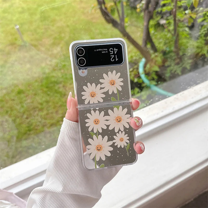 Cute Flower Mirror Case for Samsung Galaxy Z Flip