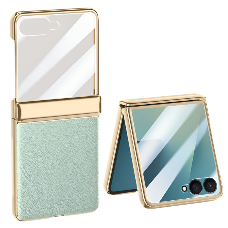 Leather Case with Full Hinge Protection for Samsung Galaxy Z Flip 7