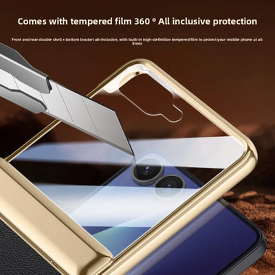 Magnetic Ring Stand Leather Case