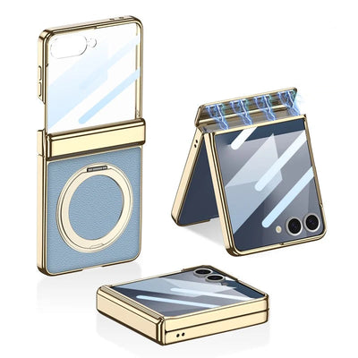Magnetic Leather Rotating Stand Case