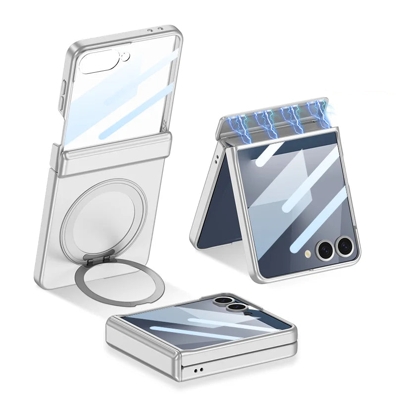 Case with Rotating Ring Stand and Hinge Protection for Samsung Galaxy Z Flip 7