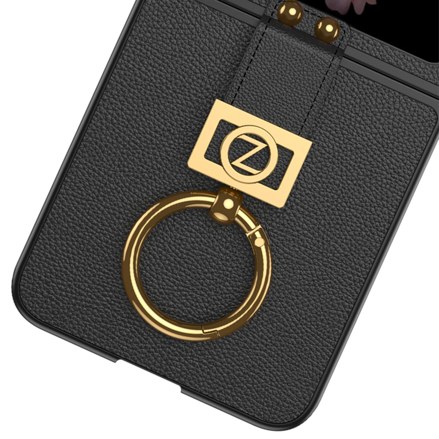 Shockproof Leather Case with Ring Holder for Samsung Galaxy Z Flip 6