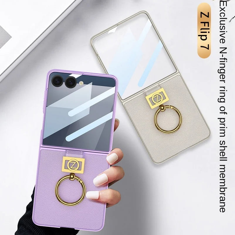 Leather Ring Stand Case - The Z Flip Case