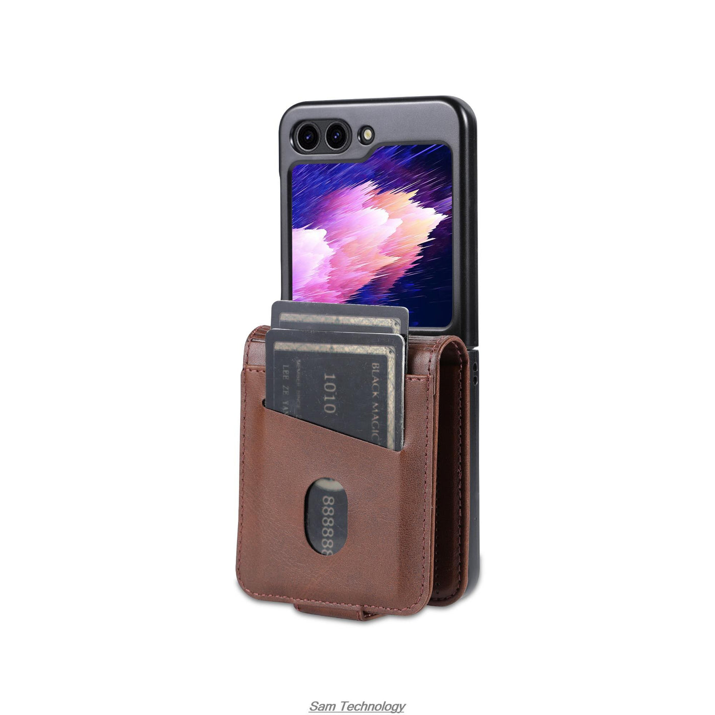 Deluxe Magnetic Adsorption Leather Case for Samsung Galaxy Z Flip 5