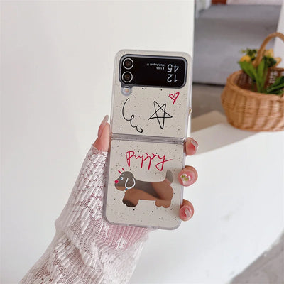 Cute Cat Dog Mirror Case for Samsung Galaxy Z Flip