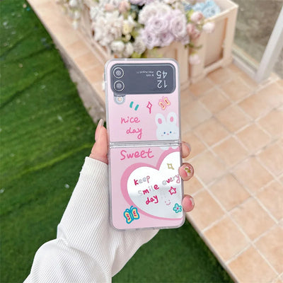 Love Heart Rabbit Mirror Case for Samsung Galaxy Z Flip 3/4/5