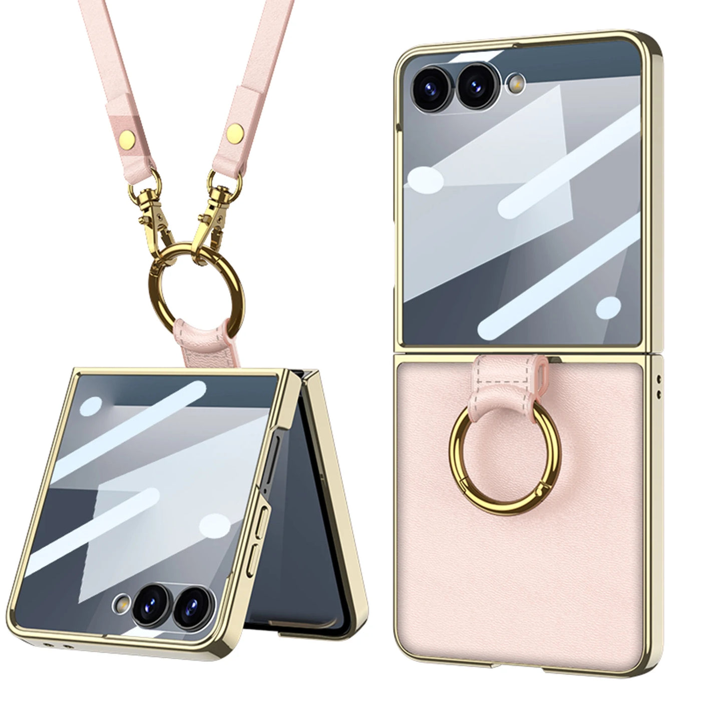 Crossbody Leather Case with Ring Kickstand