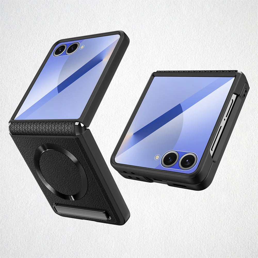 Leather Magnetic Stand Case - The Z Flip Case