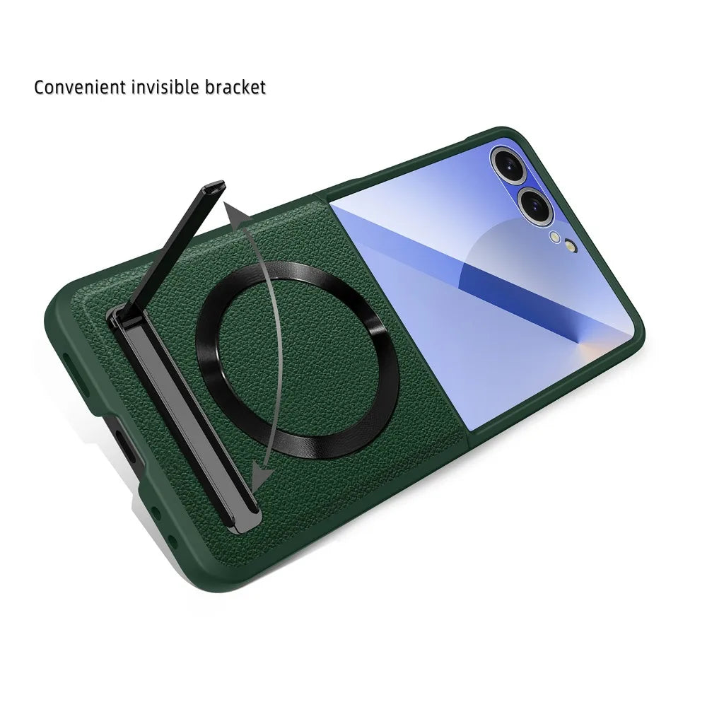 Leather Magnetic Stand Case - The Z Flip Case