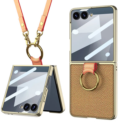Crossbody Leather Case with Ring Kickstand