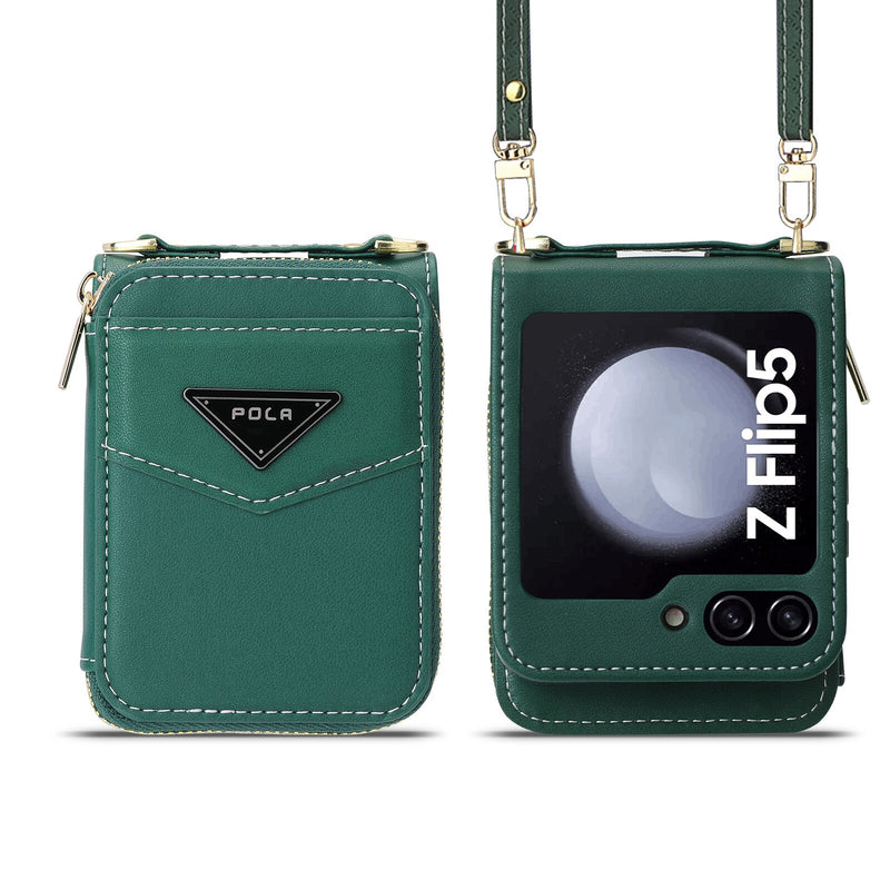 Leather Crossbody Wallet Case for Samsung Galaxy Z Flip 5