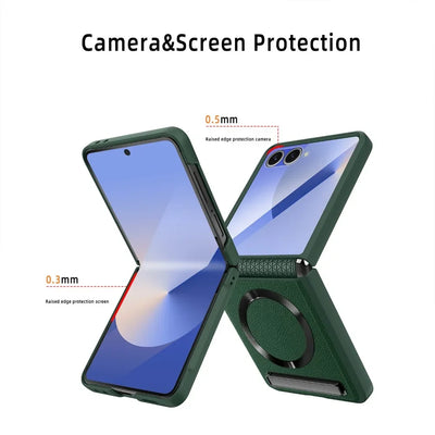 Leather Magnetic Stand Case - The Z Flip Case
