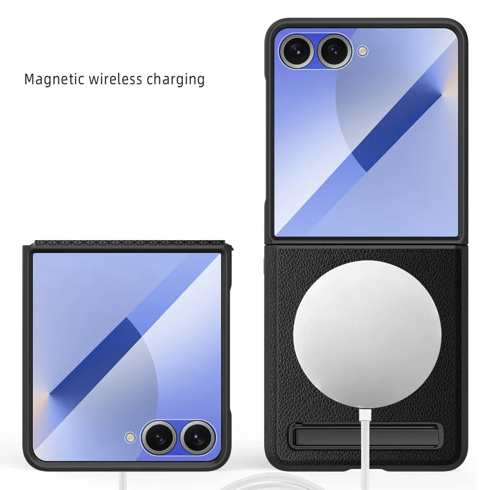 Leather Magnetic Stand Case - The Z Flip Case