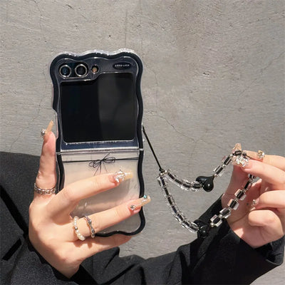 Cute Bow Bracelet Shockproof Case for Galaxy Z Flip