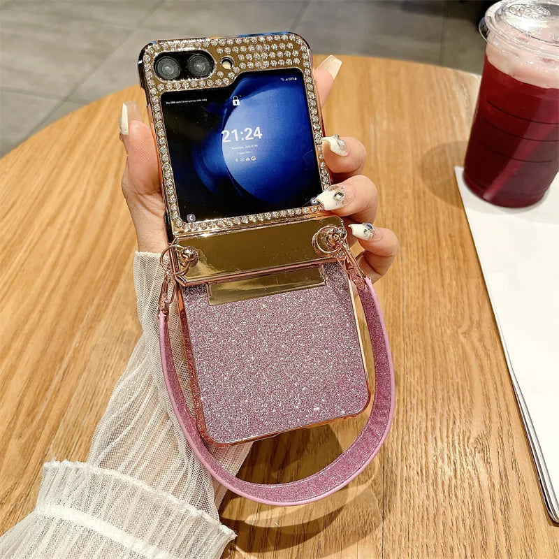 Luxury Glitter Wristband Case for Samsung Galaxy Z Flip 6